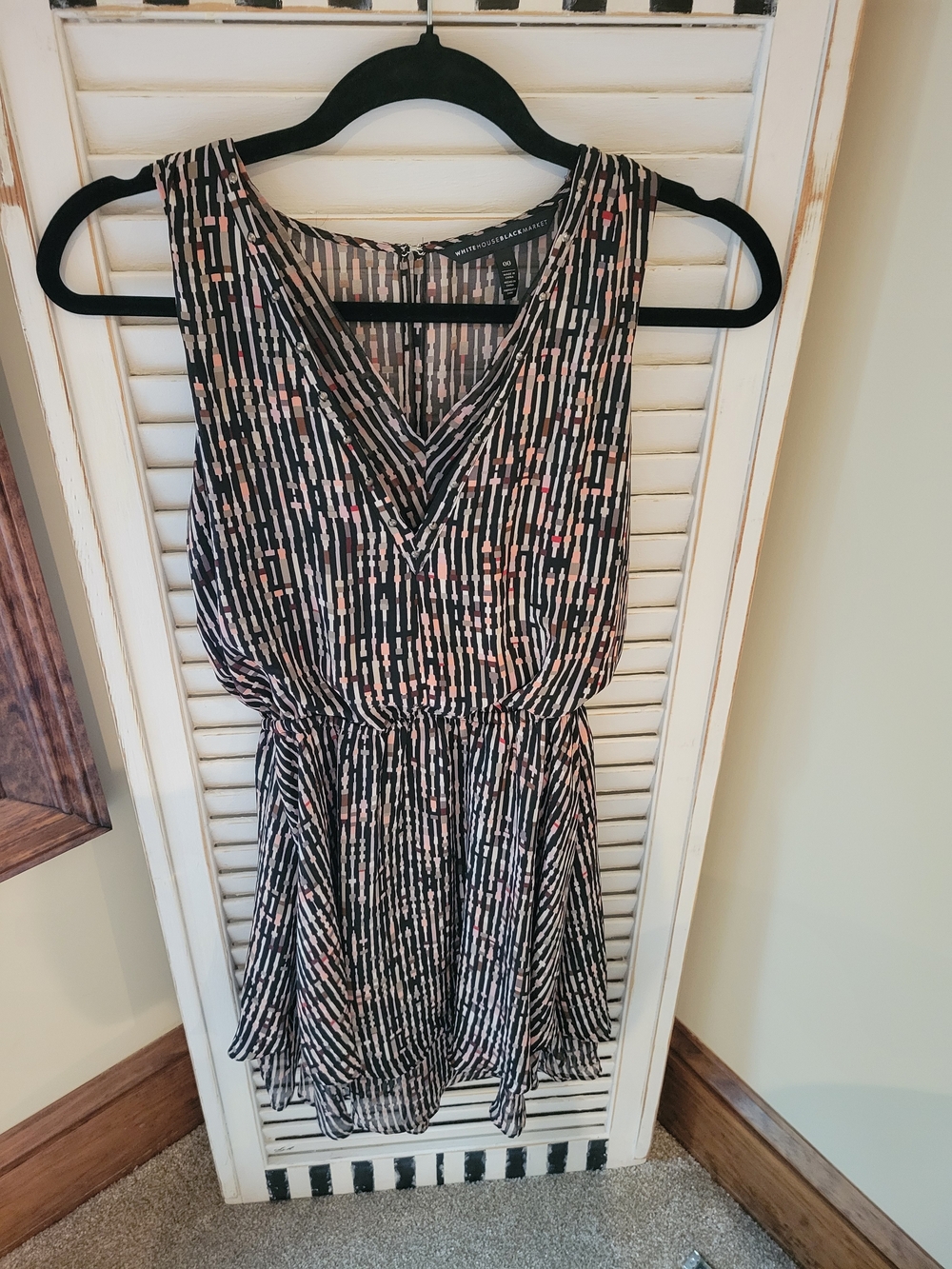 White House Black Market Black Pink Sleeveless Dress